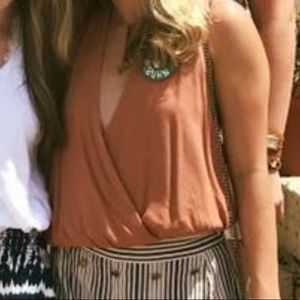 free people rust racerback tank